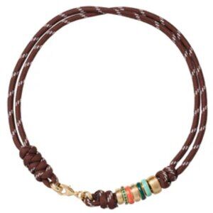 Roxanne Assoulin The Super Size Happy Cord Necklace Brown/Gold *No Heart Charm*